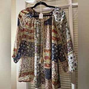 Large Boho Blouse with Tassels